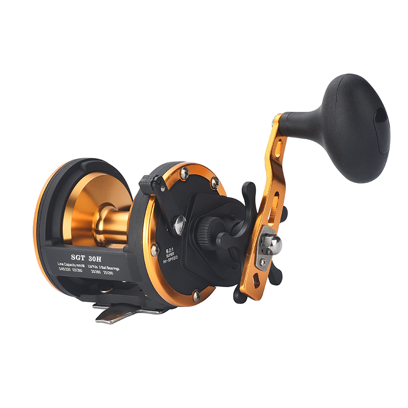 Fishing Boat Steering Wheel - リザード・ウィズ・ボート・トローリングドラムフィッシング・カープリール・ギア・リール比6:1・ドラッグパワー25kg・トローリングリール