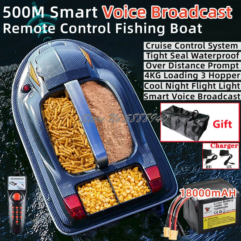 スマート音声放送RCベイトボート 500M 4KG積載 3つ - Fishing Boat Navigation Light のレビューと価格